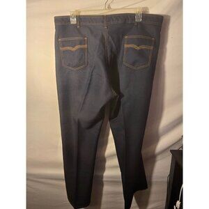 Mens Big Tall Poly Pants Vintage Stretch Lot Gray Navy 44 Waist 32 inseam 2 pair